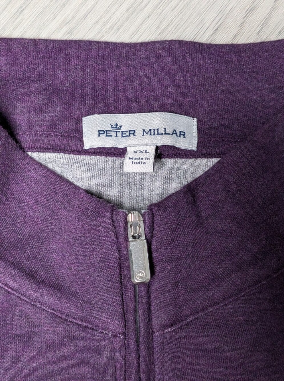 Peter Millar Mens XXL Purple Crown Comfort Interlock 1/4 Zip Pullover Sweater - Picture 2 of 7